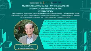 Yum-Tong Siu, Harvard University: Hyperbolicity and holomorphic jet differentials