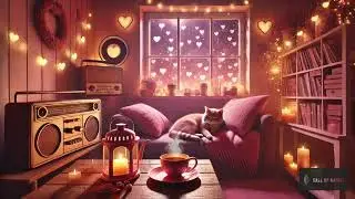 Cozy Pink Valentine&rsquo;s Night 🐱💖 Soft Lofi Beats with a Sleeping Cat for Relaxation & Love