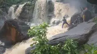 Sudden flash flood at Bamni Falls, Ajodhya hill, Purulia, West Bengal