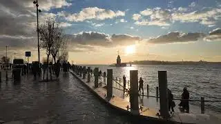 İSTANBUL ÜSKÜDAR SAHİL GÜNEŞ BATIŞI MARTILAR SİMİT ATAN İNSANLAR ÇOK HARİKA BİR BOĞAZ GÖRÜNTÜSÜ