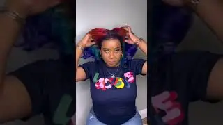 Colored Rainbow Human hair wigs HD lace front wig FT.YSWIGS