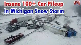 Chicago & Midwest Storm | Insane 100+ Car Pileup in Michigan Snow Storm | America | Mahaa News USA