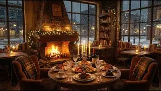 Winter Jazz Piano Cafe Cozy Fireplace Ambience Smooth Instrumental Music for Work Study Sleep