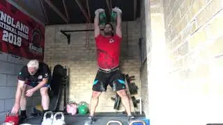 Tom Edmonds, 2x24kg LC, 60 reps, 115kg bw, 5 mins