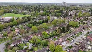 Maybury, Woking, Surrey UK - DJI MAVIC Air 3 4K Drone Aerial View 2 -:Cinematic