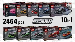 All LEGO Speed Champions 2025 1HY (10in1)[2464 pcs] Without 18+ sets | Speed Build | TBBL