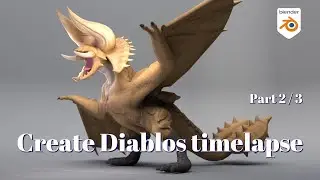 【Blender】Create Diablos fan art part2/3 (retopology)【Timelapse】