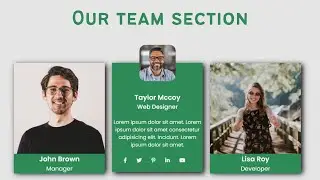Animated Profile Card Using HTML and CSS only | Crate Our Team Section using HTML & CSS only