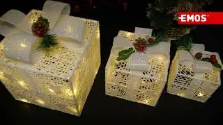LED presents with decoration, 3 sizes | EMOS DCFC27