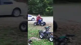 Oldie but a goodie, DS90 140cc swap. #power #funny #mini #wheelie #fun stuff