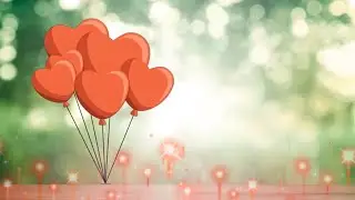 Animated moving heart shaped balloons background-Copyright free