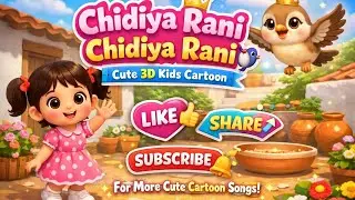 चिड़िया रानी चिड़िया रानी 🐦👑 | Cute 3D Kids Cartoon Song | Baby Girl Nursery Rhyme | Hindi Rhymes