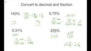 Converting Percents Greater Than 100% or Less Than 1%