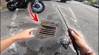 FISH ARE LIVING UNDER THIS PARKING LOT! (Sewer Creek Fishing)