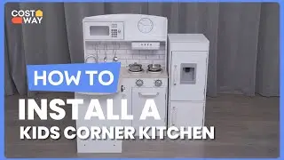 How to Install the Kids Corner Kitchen Playset with Microwave and Fridge | TP10077 #costway #howto