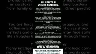 All Planet Traits in JYESTHA Nakshatra Revealed!