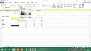How to change color of a cell in excel sheet?