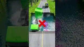 Dump trucks passing water pit #3 | #waterpit  #beamngdrivemods #beamnglive #beamngcrash