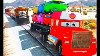 Lightning McQueen in trouble with train! Superheroes Cartoon for kids & Babies Nursery Rhymes