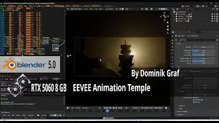 Blender 3D Benchmark Test NVIDIA RTX 5060 Animasi EEVEE Temple by Dominik Graf