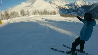 La Thuile skiing January 2023 piste 16