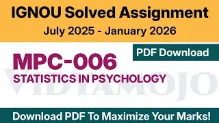 IGNOU MPC 006 Solved Assignment 2025-26 PDF Download | MAPC: MA Psychology 1st Year