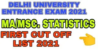 DU MA / MSC.STATISTICS FIRST CUT OFF LIST 2021 #DU #duupdate  #ducutoffs #collegeupdates  #duet