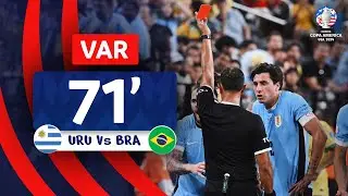 CONMEBOL Copa Am&eacute;rica | Revisi&oacute;n VAR - TARJETA ROJA | URUGUAY vs. BRASIL | Minuto 71
