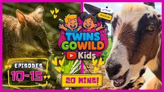 Twins Go Wild - Ep 10 - 15. Kids Tv Show - Kids Learn About Farm Animals, Dolphins, Snakes & More!