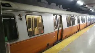 MBTA Orange Line Hawker Siddeley 01200 Series Leaving Back Bay Station