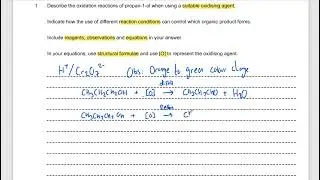 Alcohol Oxidation Exam Technique