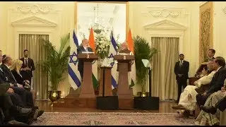 PM Narendra Modi & PM of Israel Netanyahu at Joint Press Statement in New Delhi