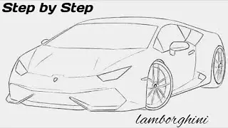 Как нарисовать автомобиль Lamborghini &mdash; шаг за шагом || ОЧЕНЬ ЛЕГКО || Арнав Чаудхари