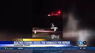 Beached fishing vessel is too damaged for repair