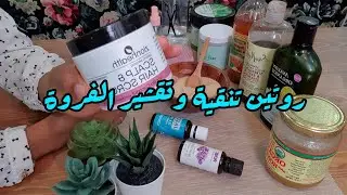 روتين تنقية الشعر وتقشير الفروة💆🏽‍♀️| المنتجات اللي استخدمها وبدائل لها🌻
