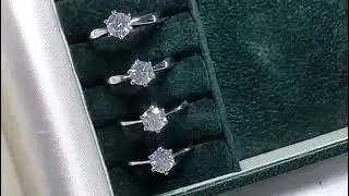 CC Trouwringen voor Dames Zilverkleurig 1ct 6 Klauwen Kubieke Zirkonia Verlovingsring Aanzoek Mode S