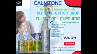 Calmzone Alkaline water Drop 100% Natural  With Tulsi , Curcumin  & Noni Extract.