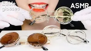EDIBLE GLASSES ASMR SUGAR GLASS ASMR CANDY ASMR EDIBLE PRANK ASMR 😎