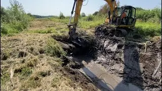 Cleaning Channel With Excavator And Removing Beaver Dam