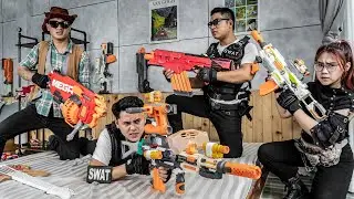 SEAL X Nerf War : Gangster Police SWAT Nerf Guns Fight Dr Ken Crazy In Fanstatic Battleground