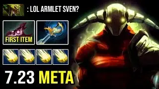 NEW 7.23 META SUPER SVEN First Item Armlet Mind Blowing DMG Instant Deleted ALL 25Min GG DotA 2