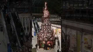 The Book/Library Christmas Tree at St Pancras Station