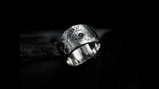 Sable | ooak silver ring with natural black spinel stone by INNERSTONE