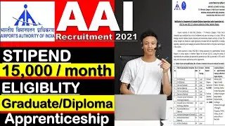 Recruitment by AAI 2021 | Stipend Rs 15,000 | No Application Fees | Vacancies 66 Posts.