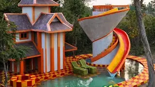(Part 2) Build a Two-Story villa in the middle of Forest with outdoor swimming pool using clay