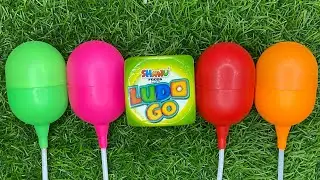 New Glitter Rainbow Lollipop Candy I Cutting| ASMR | Satisfying Video| Kinder 🏀| Ludo Go| Kids Toys