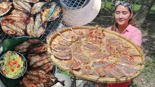 The Process Of Ocean Salty Dried Fish Cooking Recipe - Salty Dried Fish Grilling - Cooking With Sros