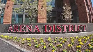 2022 4K Drone and Camera Footage of Popular Arena District of Columbus, Ohio