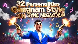 32 people Gangnam style Gun Sync Megacollab!
