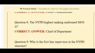 NYPD SCHOOL SAFETY FIRST TRIMESTER QUESTIONS WITH 100% CORRECT ANSWERS